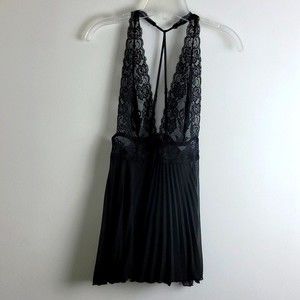 VTG Cinema Etoile Black Lace Nightgown Sz S Whimsigoth